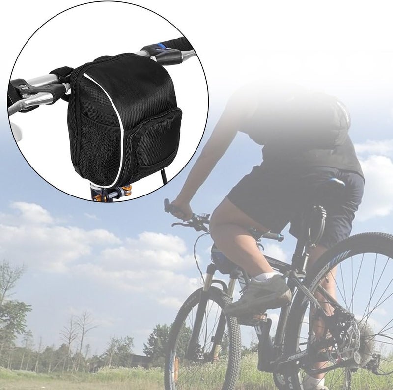 woobles Multifunctional Bike Frame Bag, Stylish Quick Release Bicycle Cycling Front Tube Handlebar Bag Pouch Black - Image 2